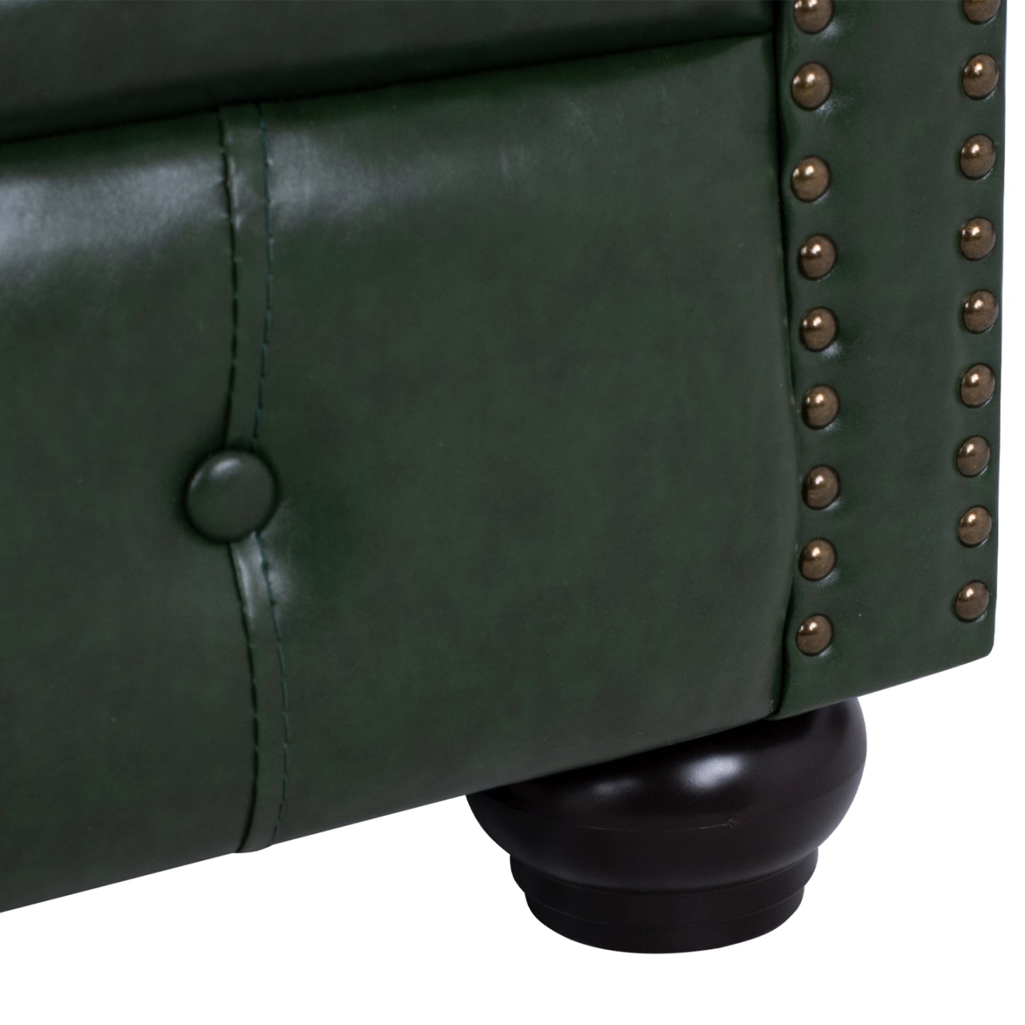 LIVING ROOM SET 3PCS MOBAR HM10912.08 PU LEATHER T.CHESTERFIELD--CYPRESS GREEN