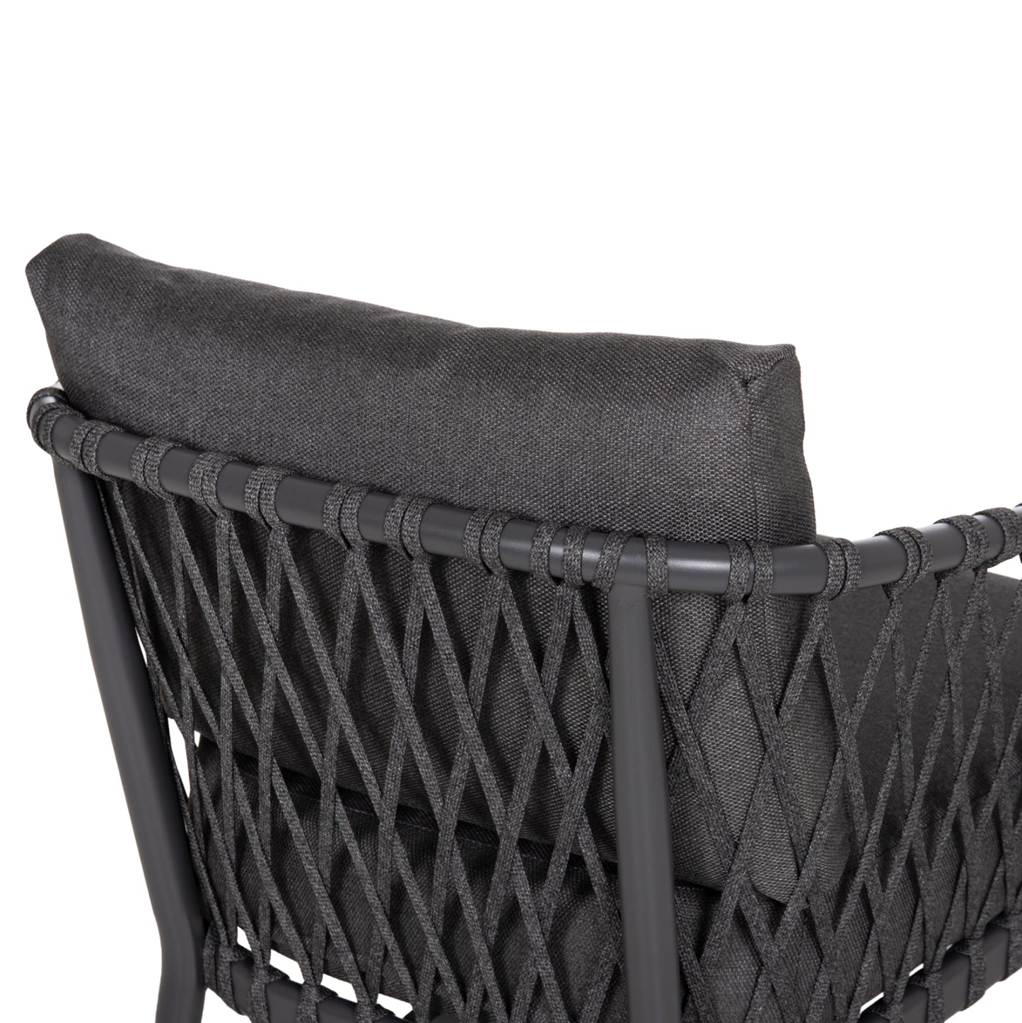 OUTDOOR LOUNGE SET 4-SEAT WILLA HM6505.01 ALUMINUM-ROPE-CUSHIONS IN GREY