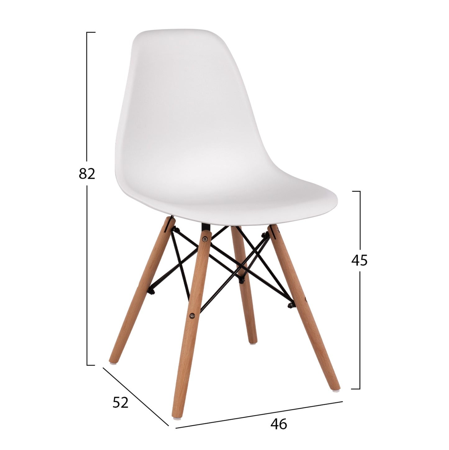 DINING SET 3PCS TWIST HM21377 SQUARE TABLE & 2 DINING CHAIRS IN WHITE