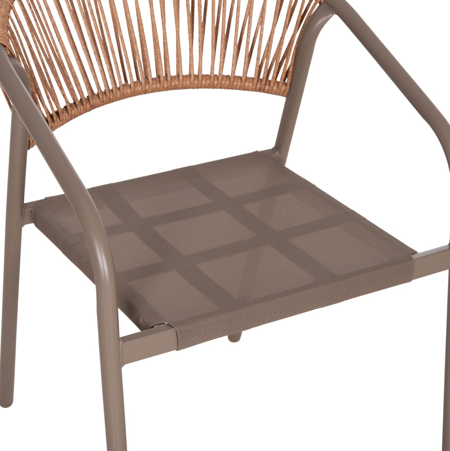 OUTDOOR DINING SET 5PCS BRUNO HM10860.04 METAL CHAIRS & TABLE 140x80cm CHAMPAGNE COLOR