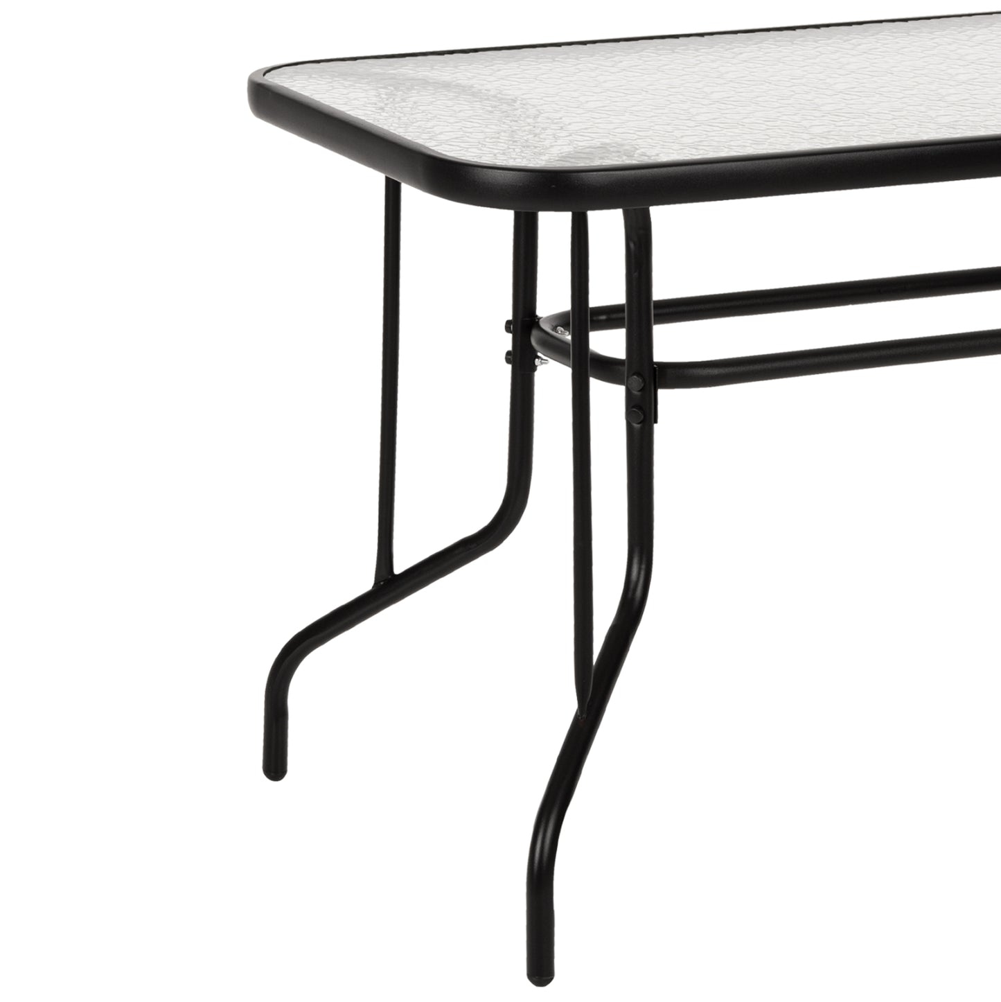 OUTDOOR DINING SET 5PCS ADAM HM21219.01 METAL CHAIRS & TABLE 110x60 BLACK