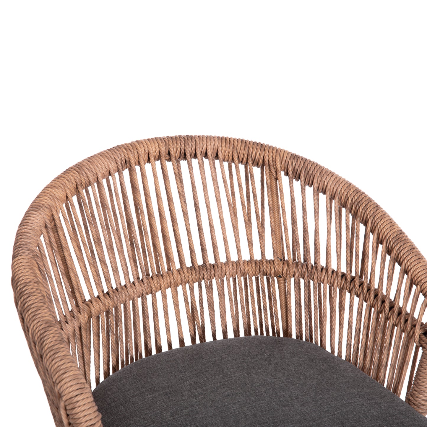 OUTDOOR DINING SET 7PCS KRUM HM21155 DARK GREY ALUMINUM-P.E.RATTAN