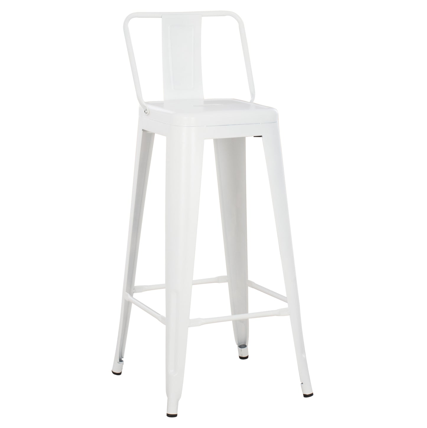 BAR STOOL MELITA HM8643.21 METAL WITH BACKREST IN WHITE MATTE 43Χ43Χ100Hcm.