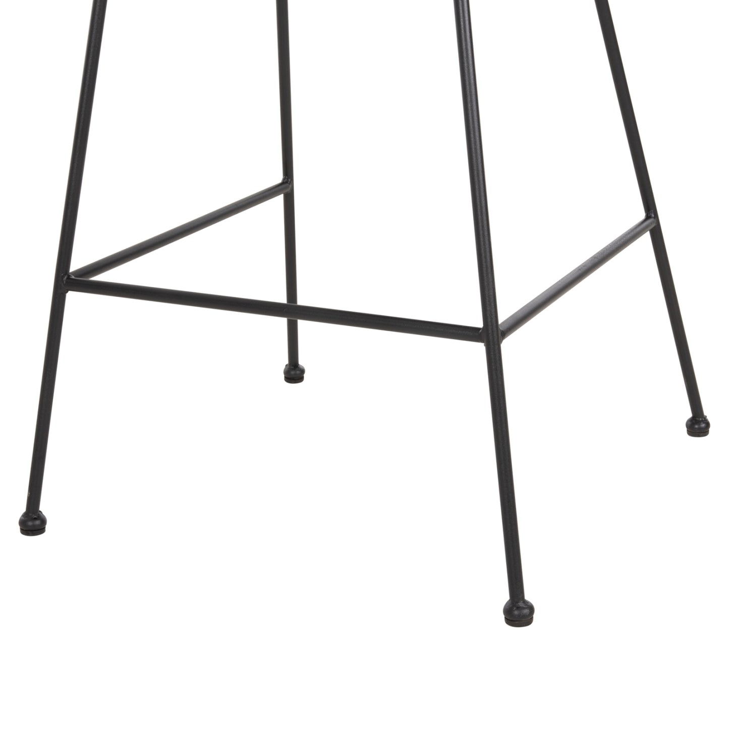 BAR STOOL MED.HEIGHT ALLEGRA HM5644.11 METAL&CUSHION BLACK-WICKER BEIGE 53x56x107Hcm.
