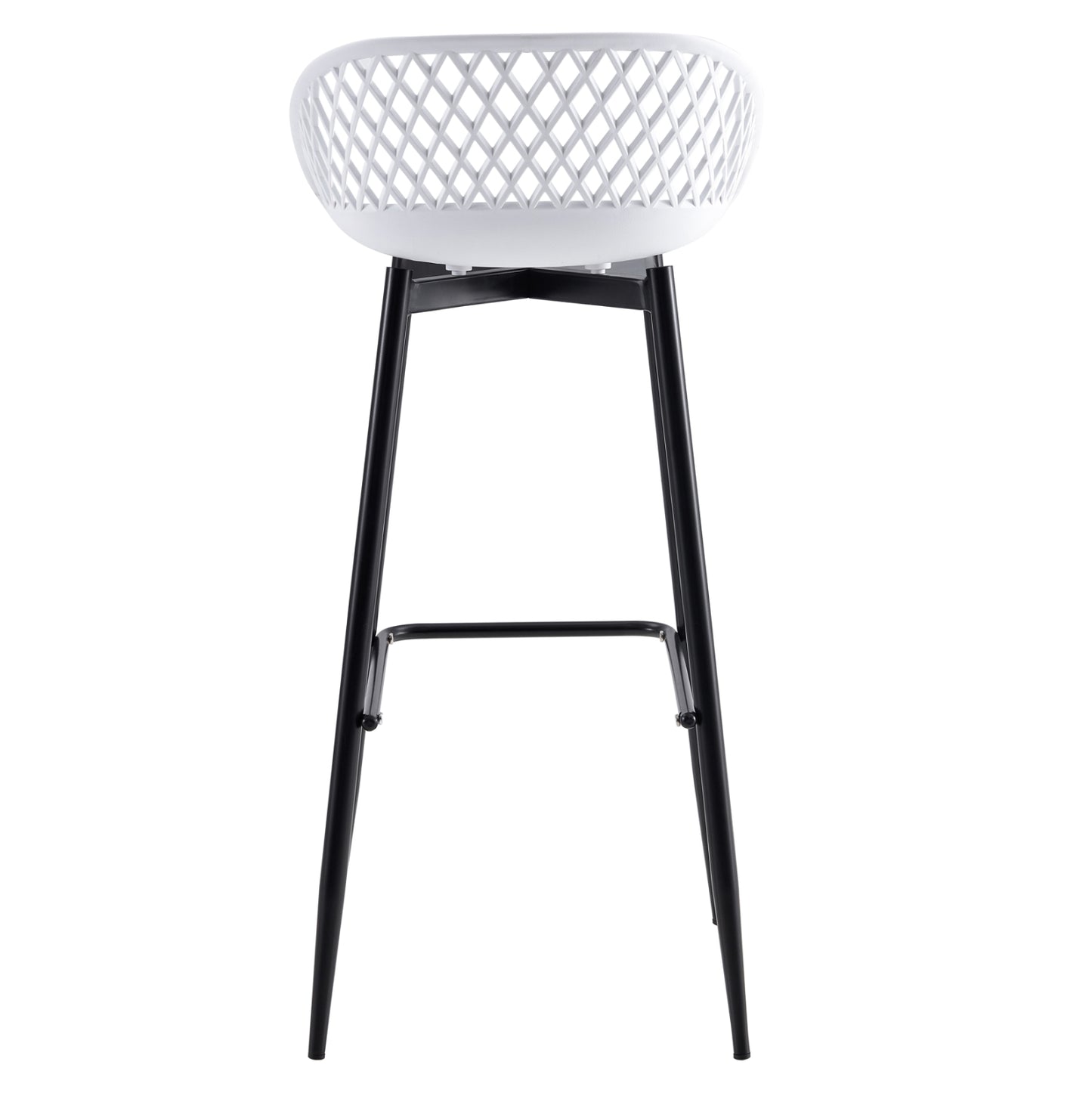 BAR STOOL HM8686.11 WHITE POLYPROPYLENE AND BLACK METAL LEGS 45x45x97Hcm.