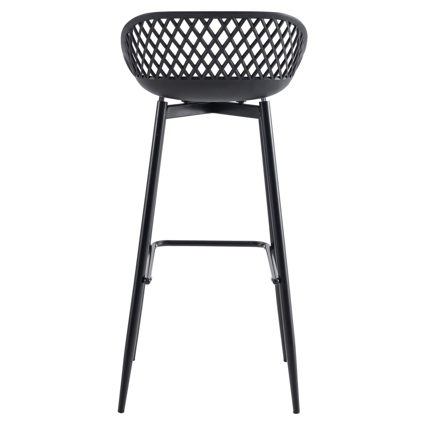 BAR STOOL AVAYA HM8686.12 BLACK POLYPROPYLENE AND BLACK METAL LEGS 45x45x97Hcm.