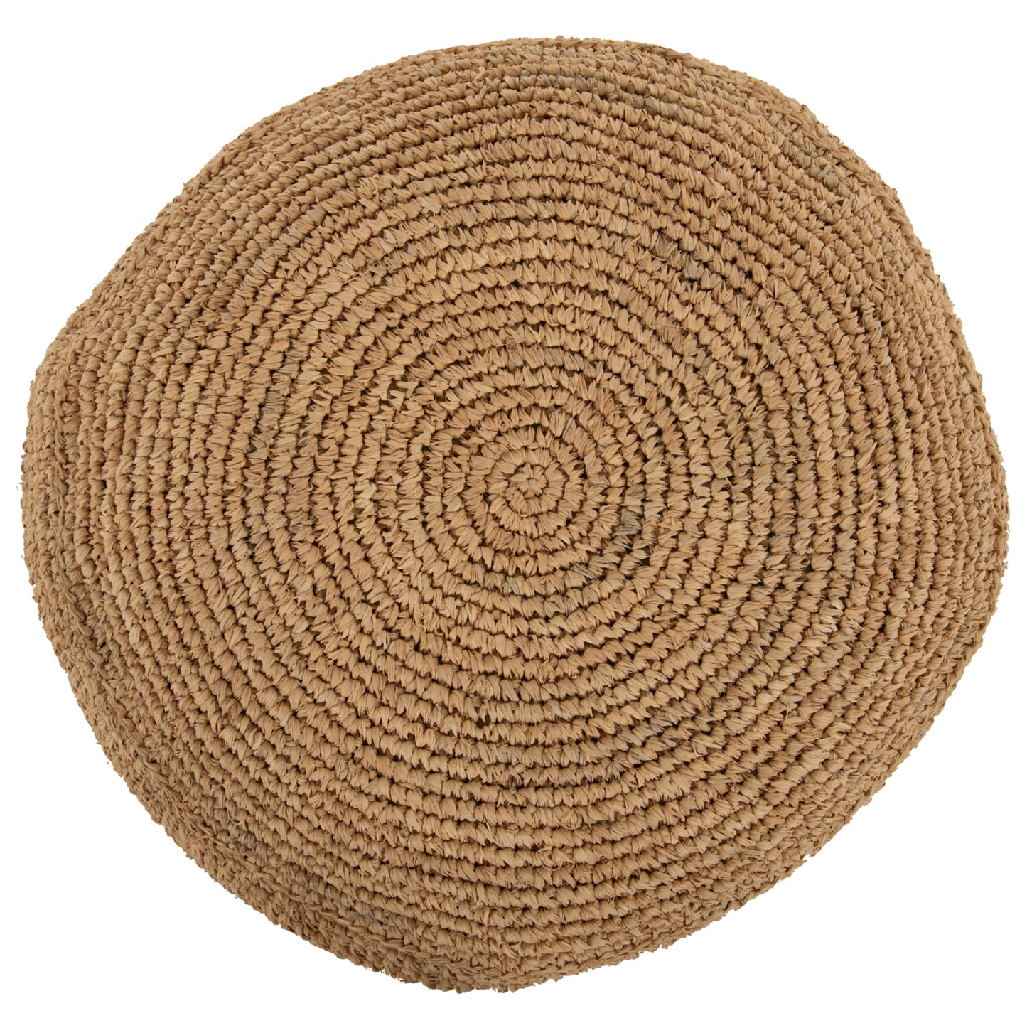 STOOL-POUF AONI HM7828 MADE OF DRIED PALM FIBERS IN NATURAL COLOR Φ48x37Hcm.