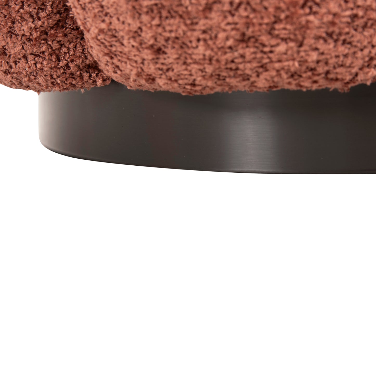 STOOL ROUND GRYMM HM9602.02 PINK BOUCLE-BLACK METAL BASE Φ60x31Hcm.