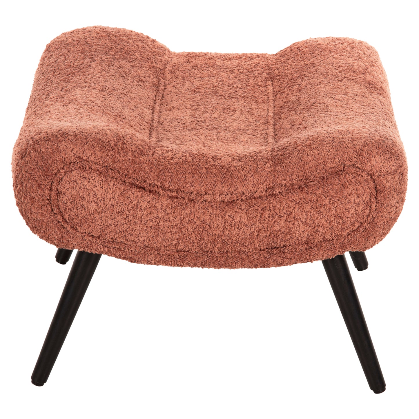STOOL-FOOTREST BRYM HM9606.02 PINK BOUCLE FABRIC-BLACK WOODEN LEGS 68X58X40Hcm.