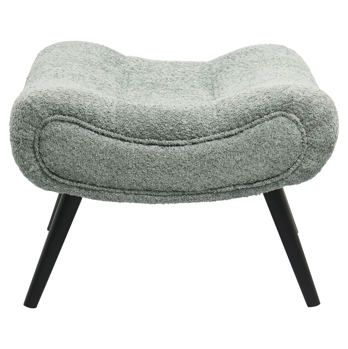 STOOL-FOOTREST BRYM HM9606.05 PISTACHIO GREEN BOUCLE FABRIC-BLACK WOODEN LEGS 68X58X40Hcm.