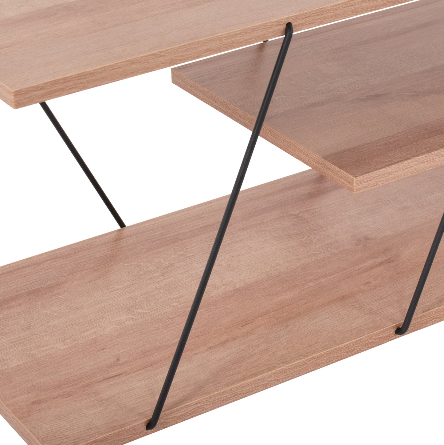 LIVING ROOM COMPOSITION 2PCS TARS HM11771.11 MELAMINE/METAL IN NATURAL OAK-BLACK