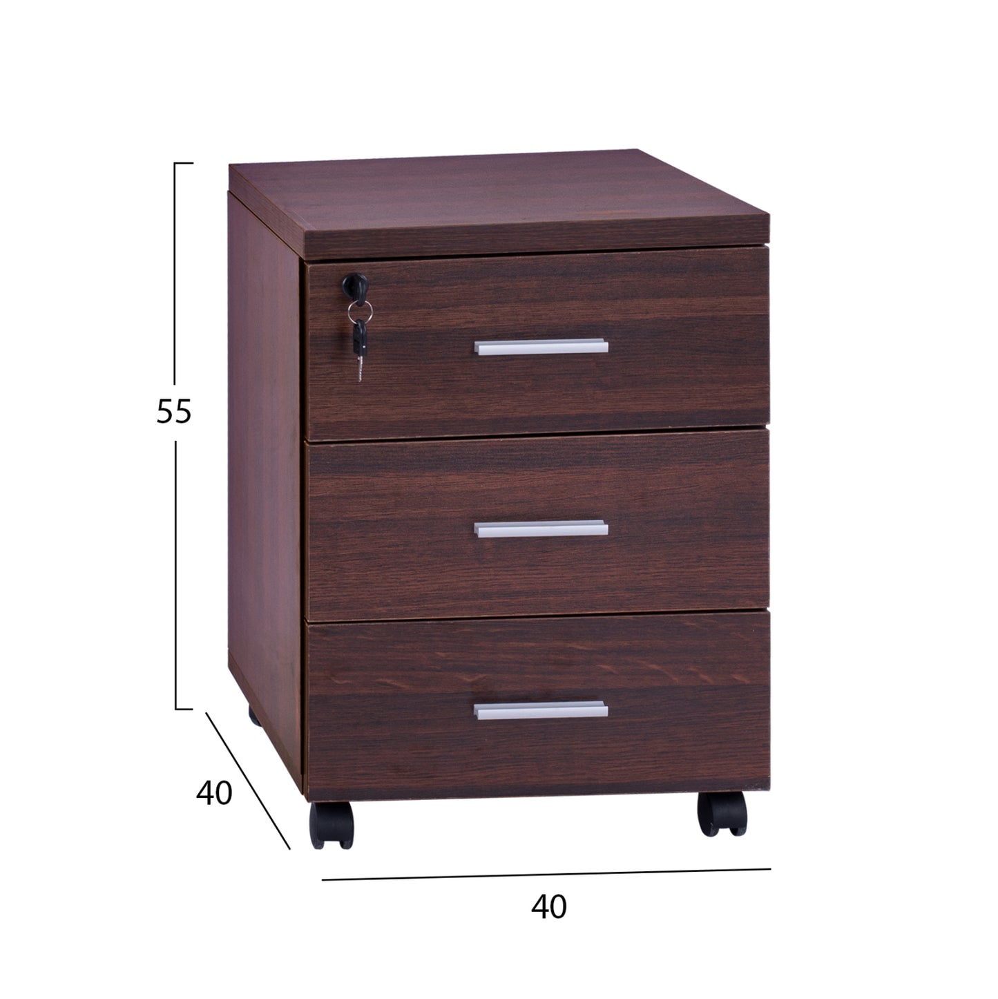 Office professional drawer in wenge color HM2048.12 40x40x55 cm.