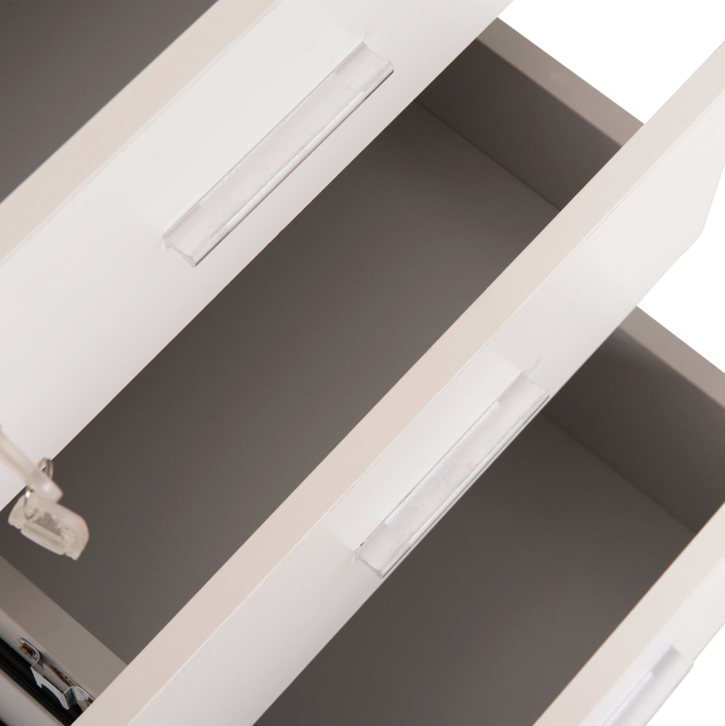 OFFICE DRAWERS WITH KEY LOCK VANCE HM2159 WHITE MELAMINE--WHEELS 39x40x60Hcm.