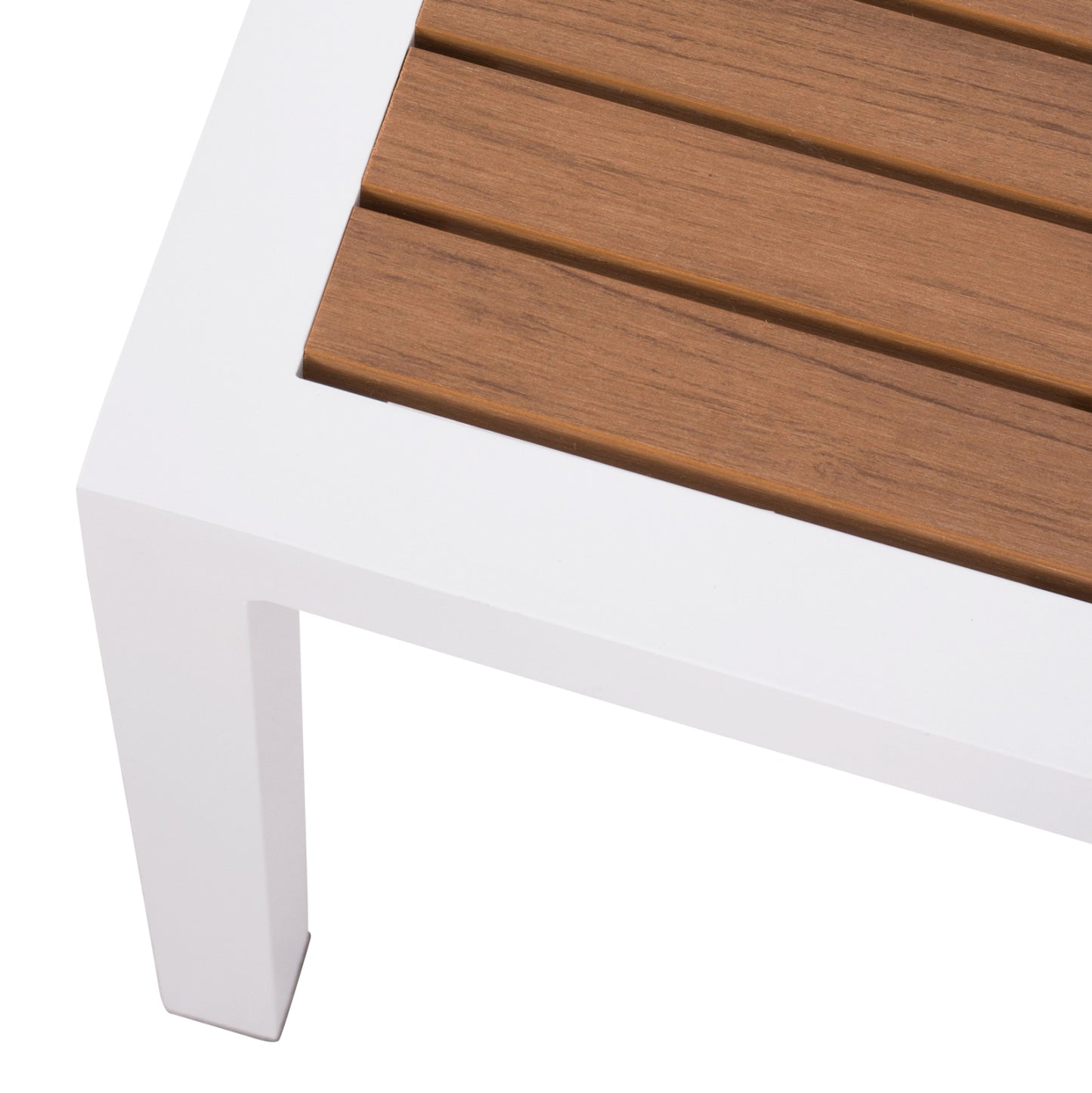 Aluminum Coffee Table SABRA HM5403.01 White with Polywood 45Χ45Χ45,5H