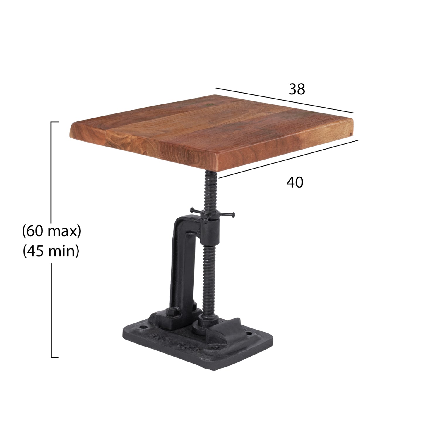 SIDE TABLE RYLAND HM8371.11 SOLID ACACIA WOOD 40x38x45-60Hcm.