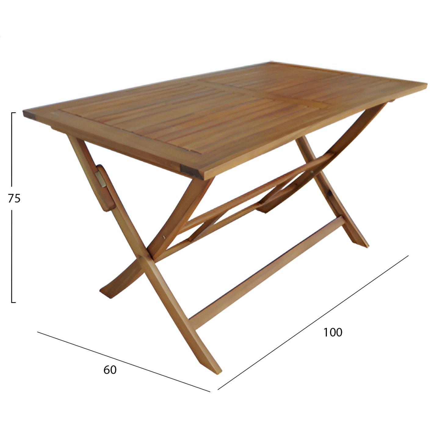 OUTDOOR DINING TABLE FOLDABLE FERNER HM6540 ACACIA WOOD IN NATURAL 100x60x75Hcm.