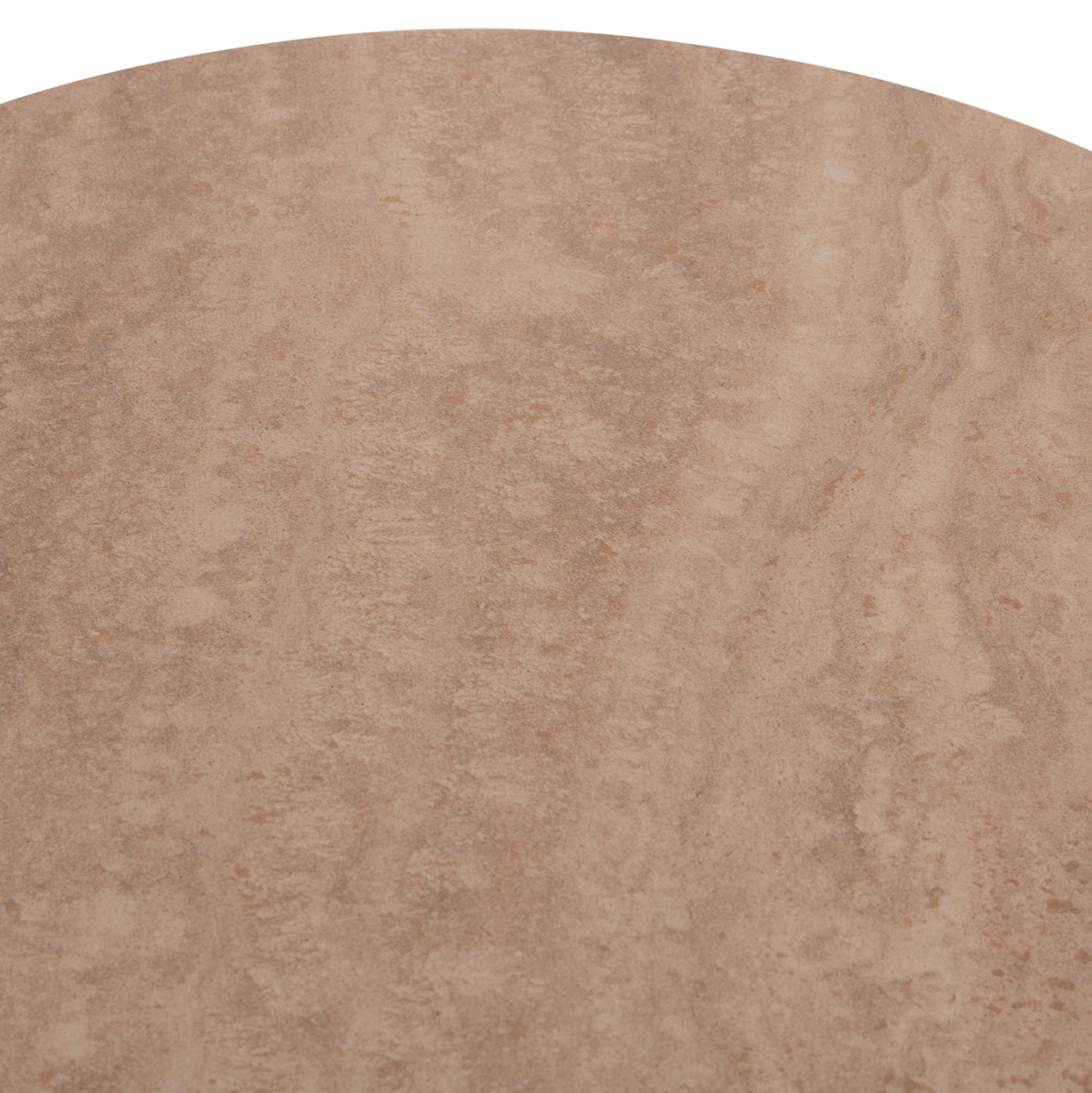 COFFEE TABLE LONGSTEM HM18317.04 METAL BASE IN CHAMPAGNE COLOR--CERAMIC TOP IN TRAVERTINE STONE Φ50