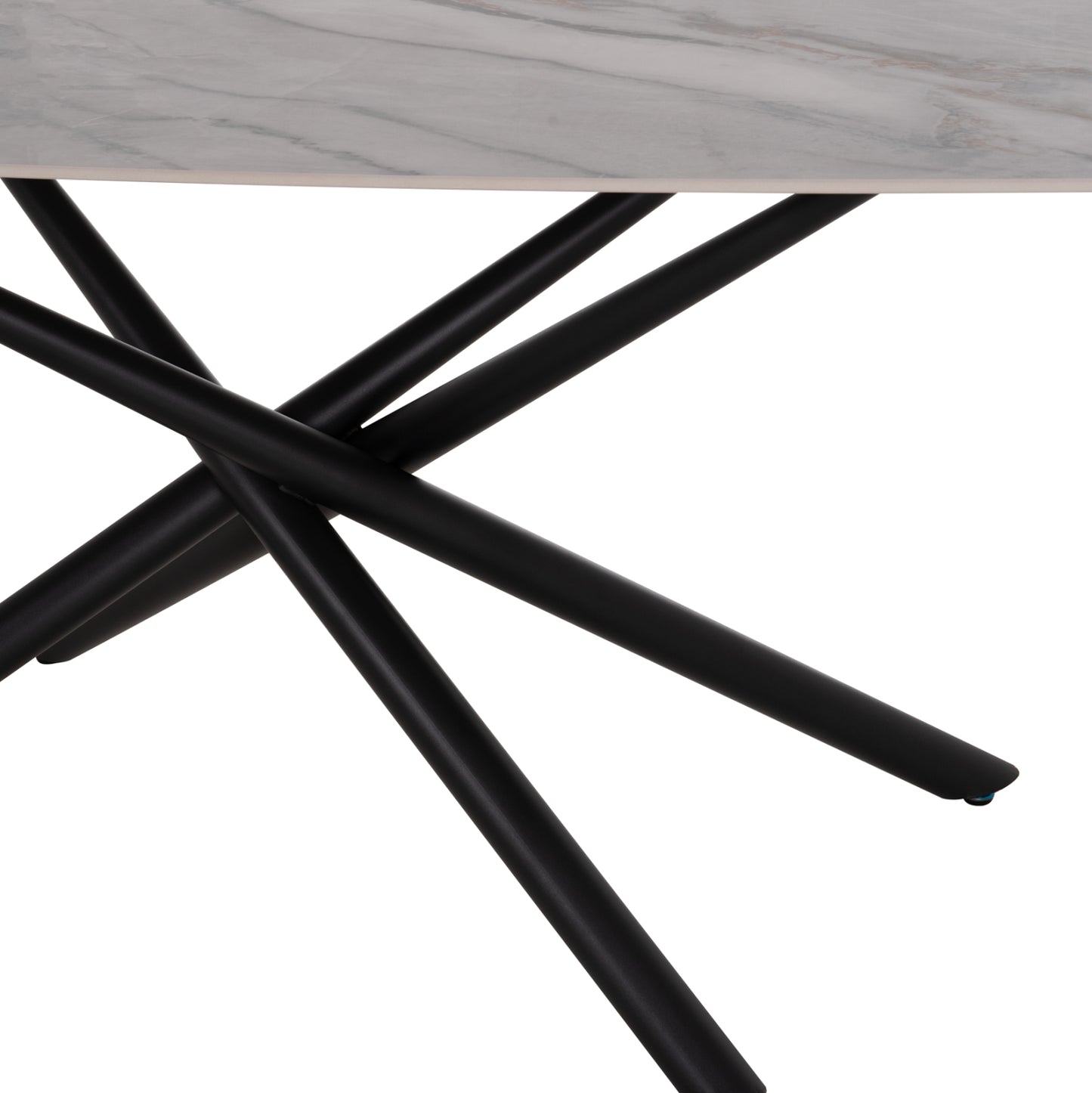 DINING TABLE ISKA HM18420 CERAMIC TOP IN WHITE/BROWN MARBLE COLORING 160x90x79Hcm