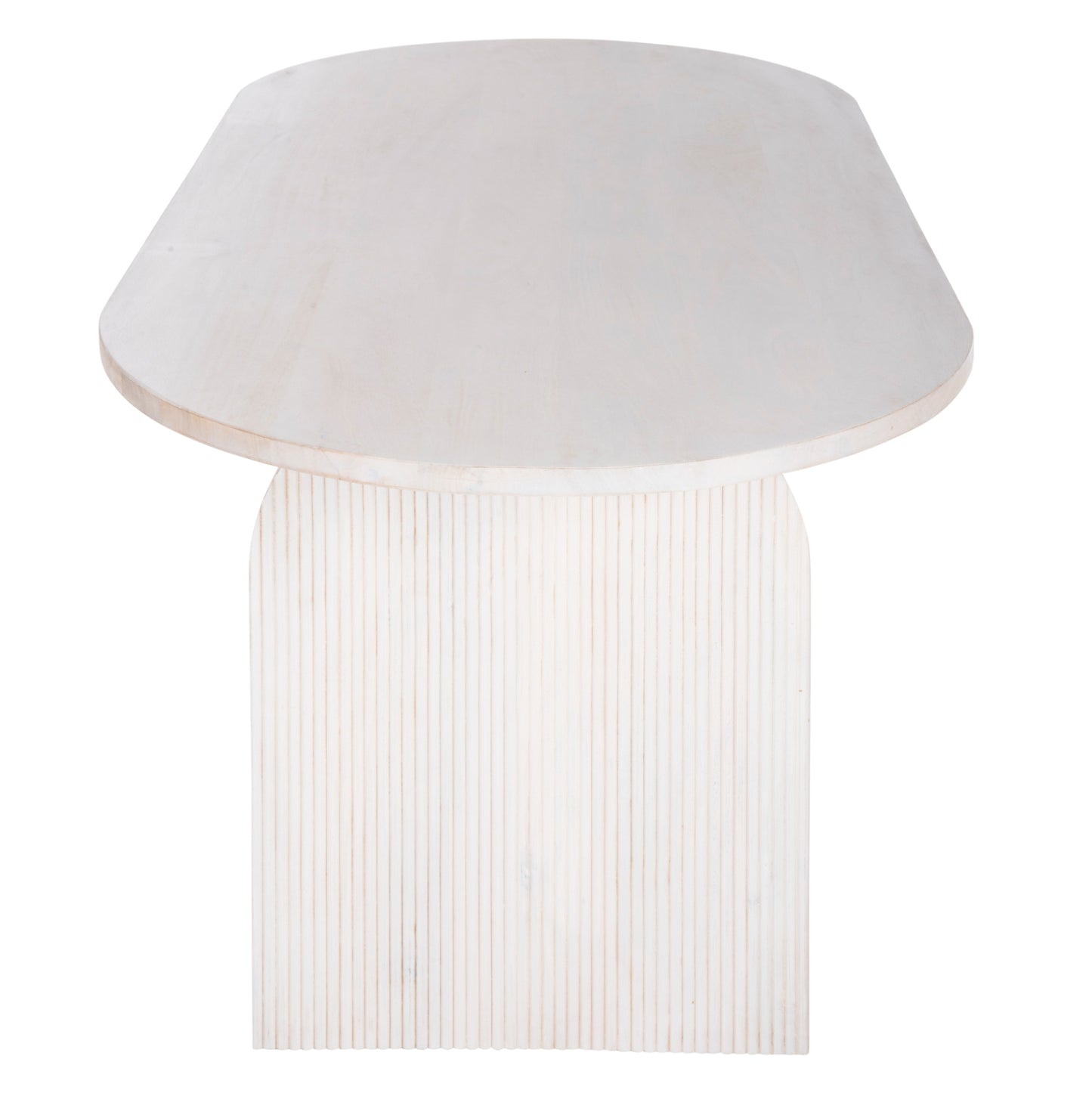 DINING TABLE OVAL HONKY HM9690 SOLID MANGO WOOD IN WHITE 180,5x90,5x76Hcm.