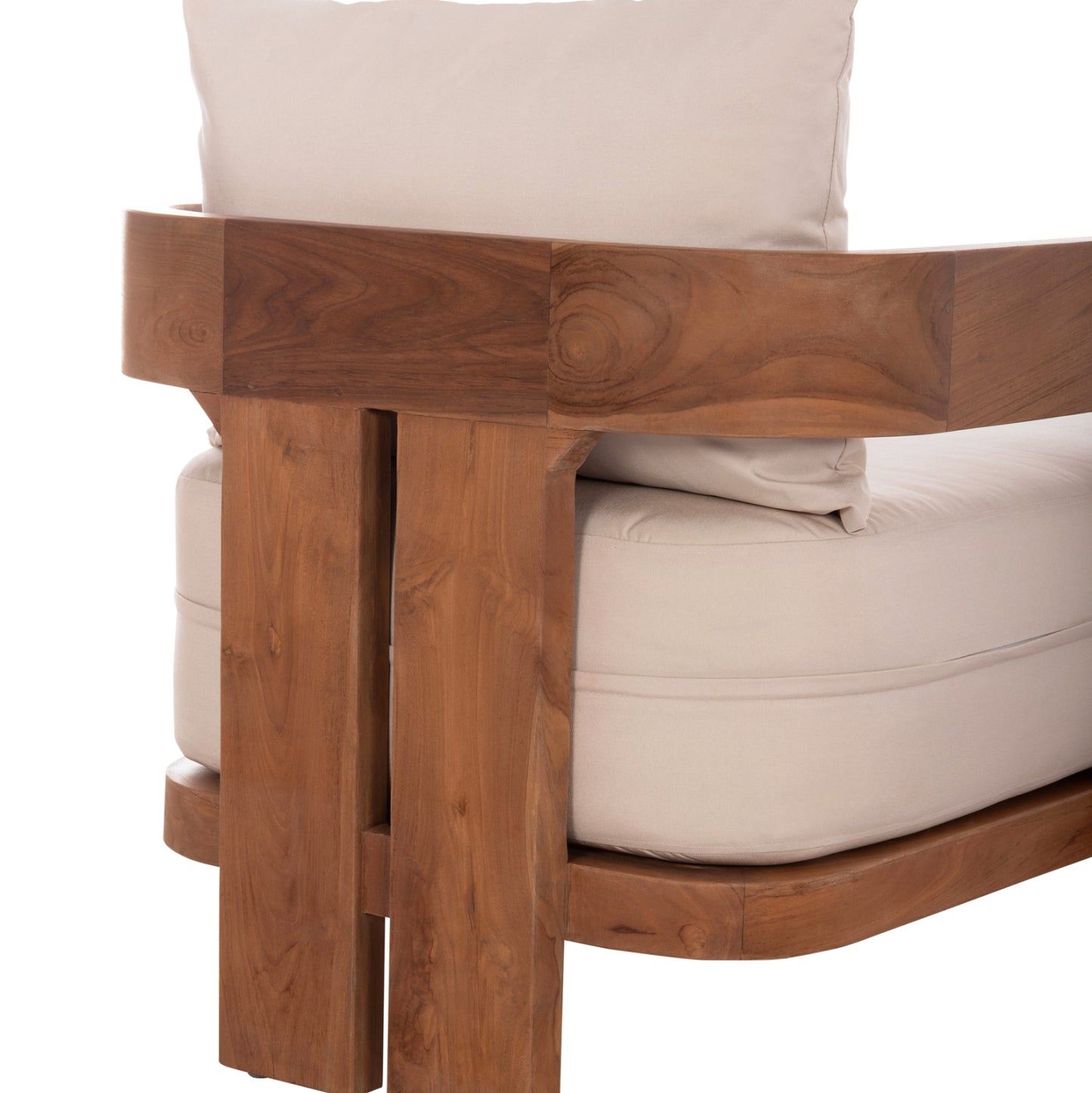 CHAISE LOUNGE WITH CUSHIONS SERIES KIOTO HM6385 TEAK WOOD IN NATURAL 165x70x64Hcm.