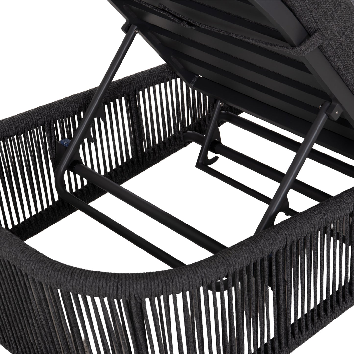 SUNBED XANTION HM6475.01 ALUMINUM-ROPE-OLEFIN FABRIC IN DARK GREY 75x210x92Hcm.