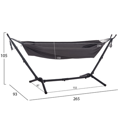 HAMMOCK CRAVE HM6304.01 ANTHRACITE METAL FRAME-DARK GREY FABRIC 265x93x105Hcm.