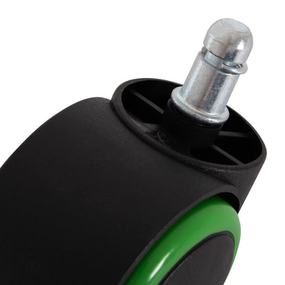 REPLACEMENT CASTOR WHEELS 5PCS SET FOR OFFICE CHAIRS HM1203.03--BLACK & GREEN