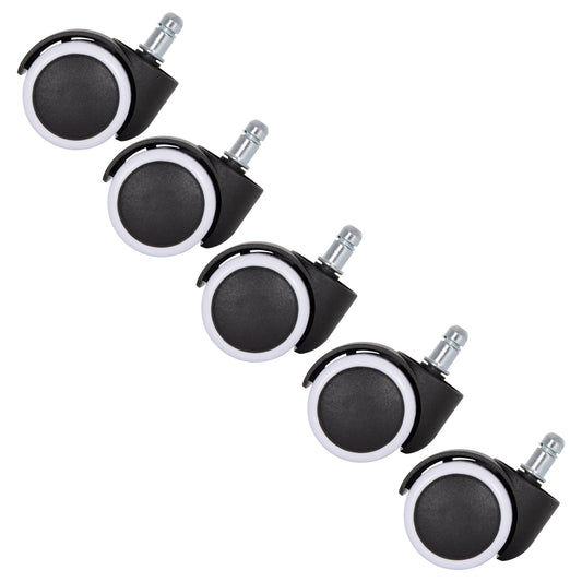 REPLACEMENT CASTOR WHEELS 5PCS SET FOR OFFICE CHAIRS HM1203--BLACK & WHITE