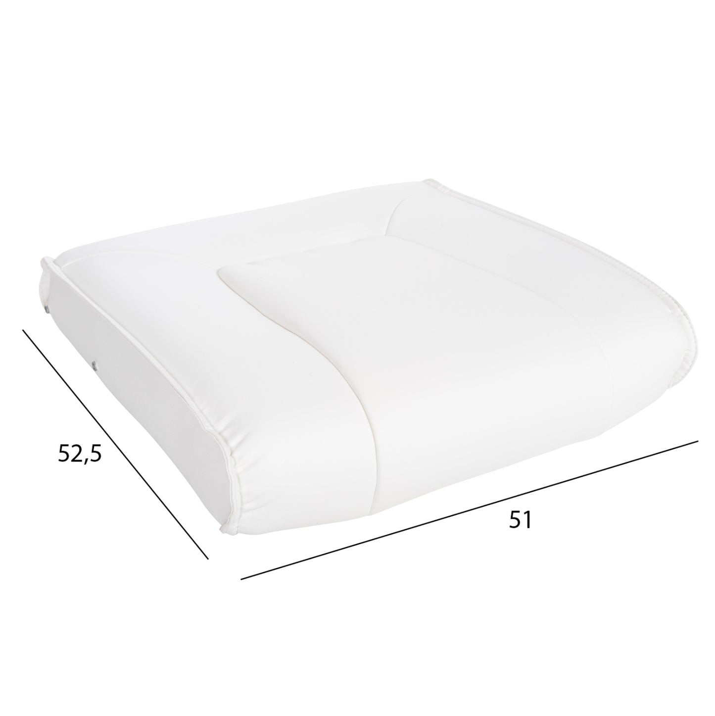 REPLACEMENT SEAT FOR OFFICE CHAIR HM1092.02 WHITE PU 51x52,5x10(thickness) cm.m.