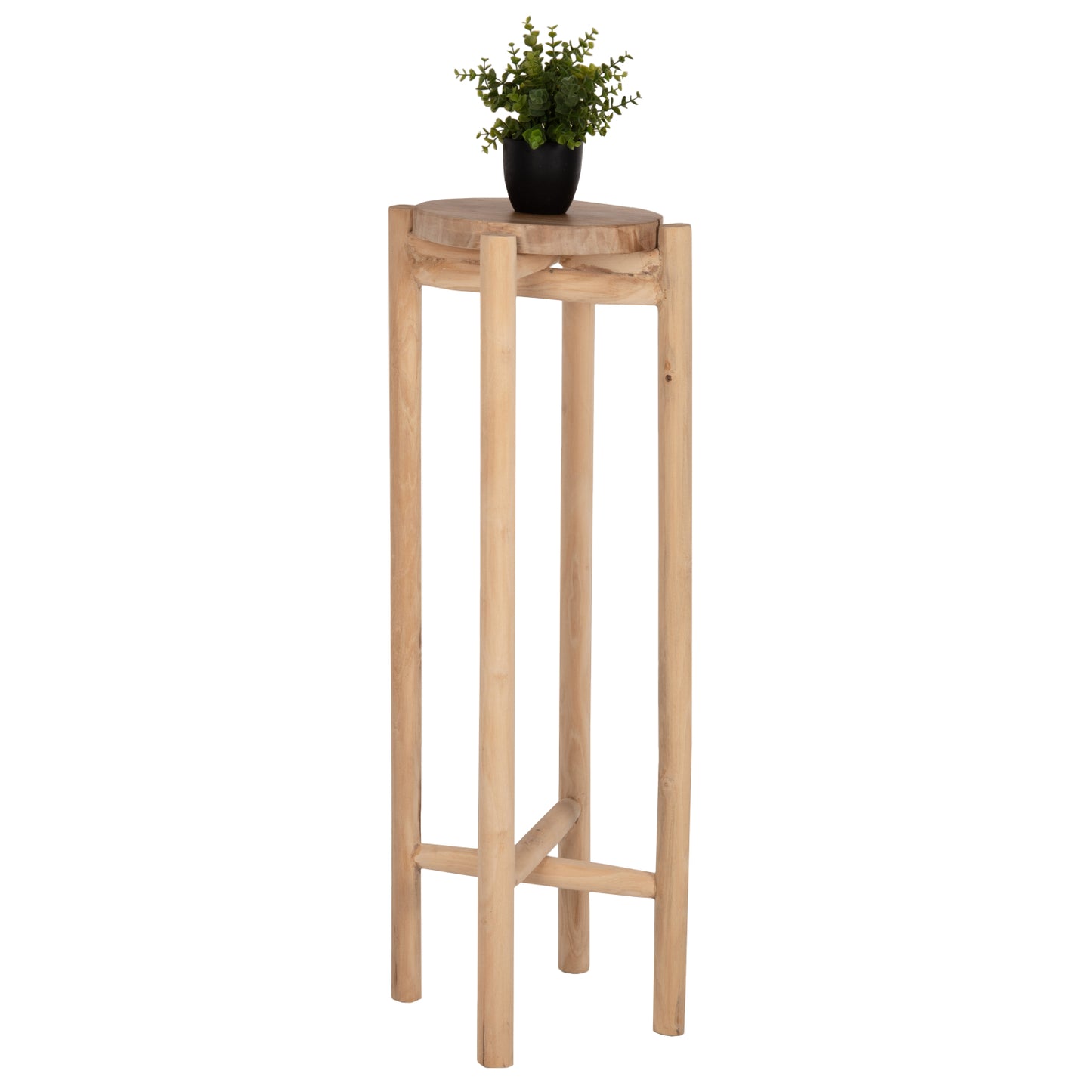 FLOWER PEDESTAL HOVER HM7936 TEAK WOOD IN NATURAL COLOR Φ30x100Hcm.