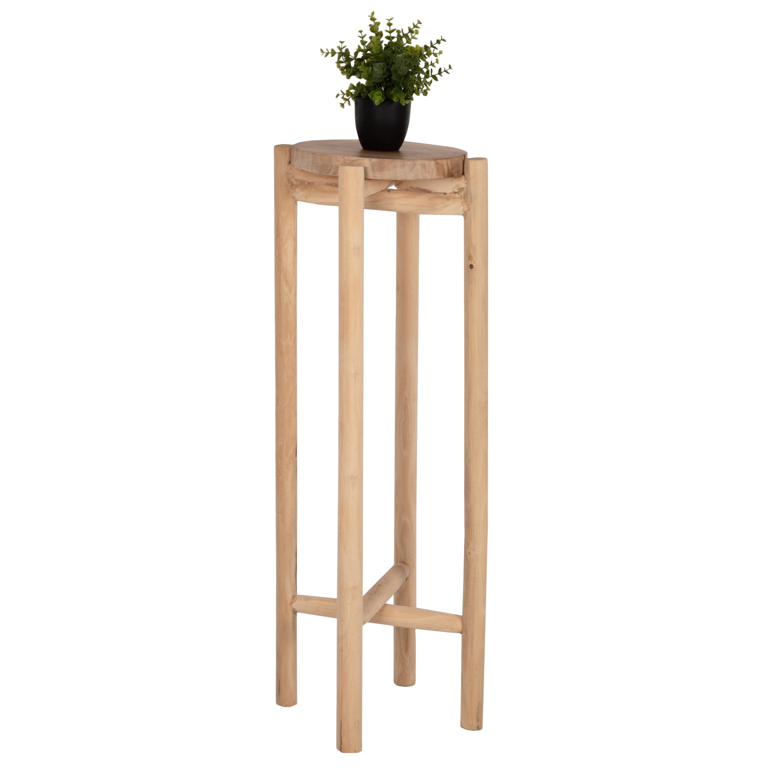 FLOWER PEDESTAL HOVER HM7936 TEAK WOOD IN NATURAL COLOR Φ30x100Hcm.