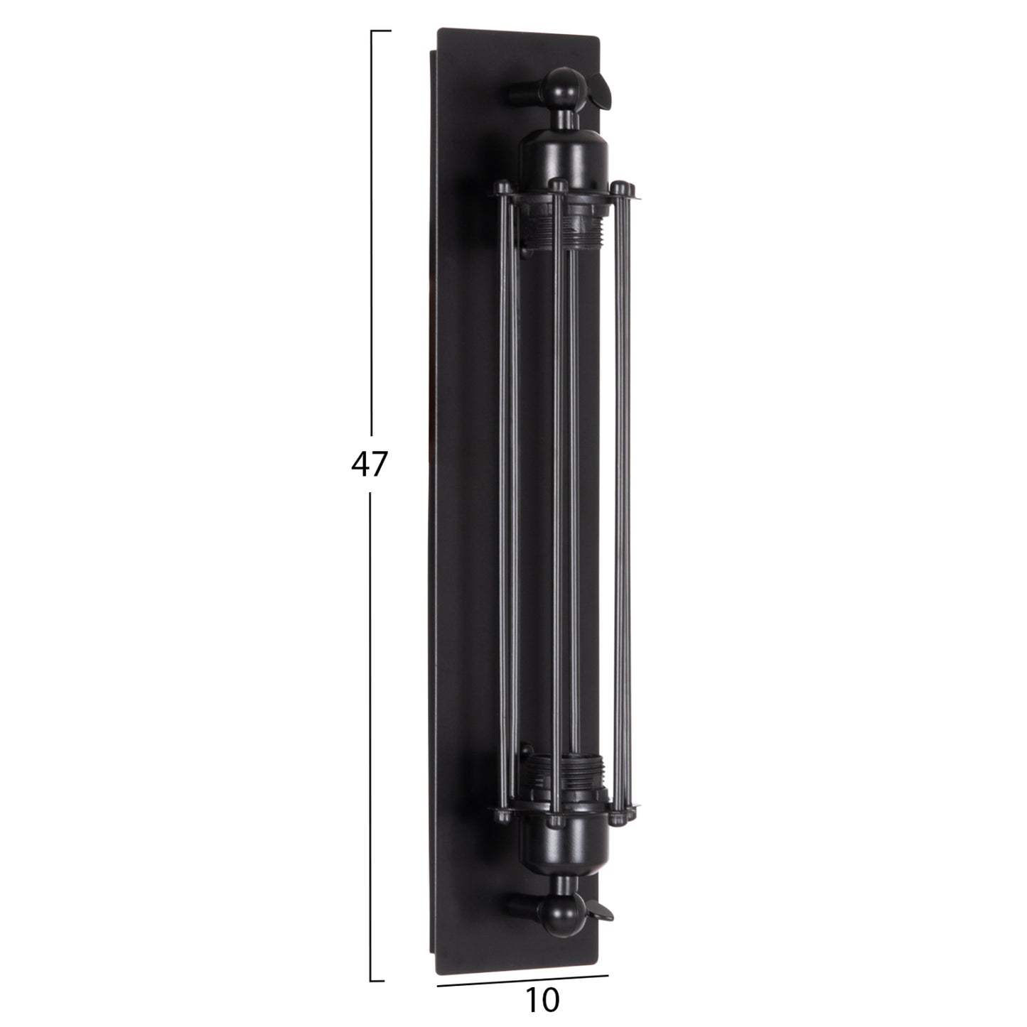 WALL SCONCE 2-LIGHT BEACON HM4463 METAL IN BLACK 10x10x47Hcm.