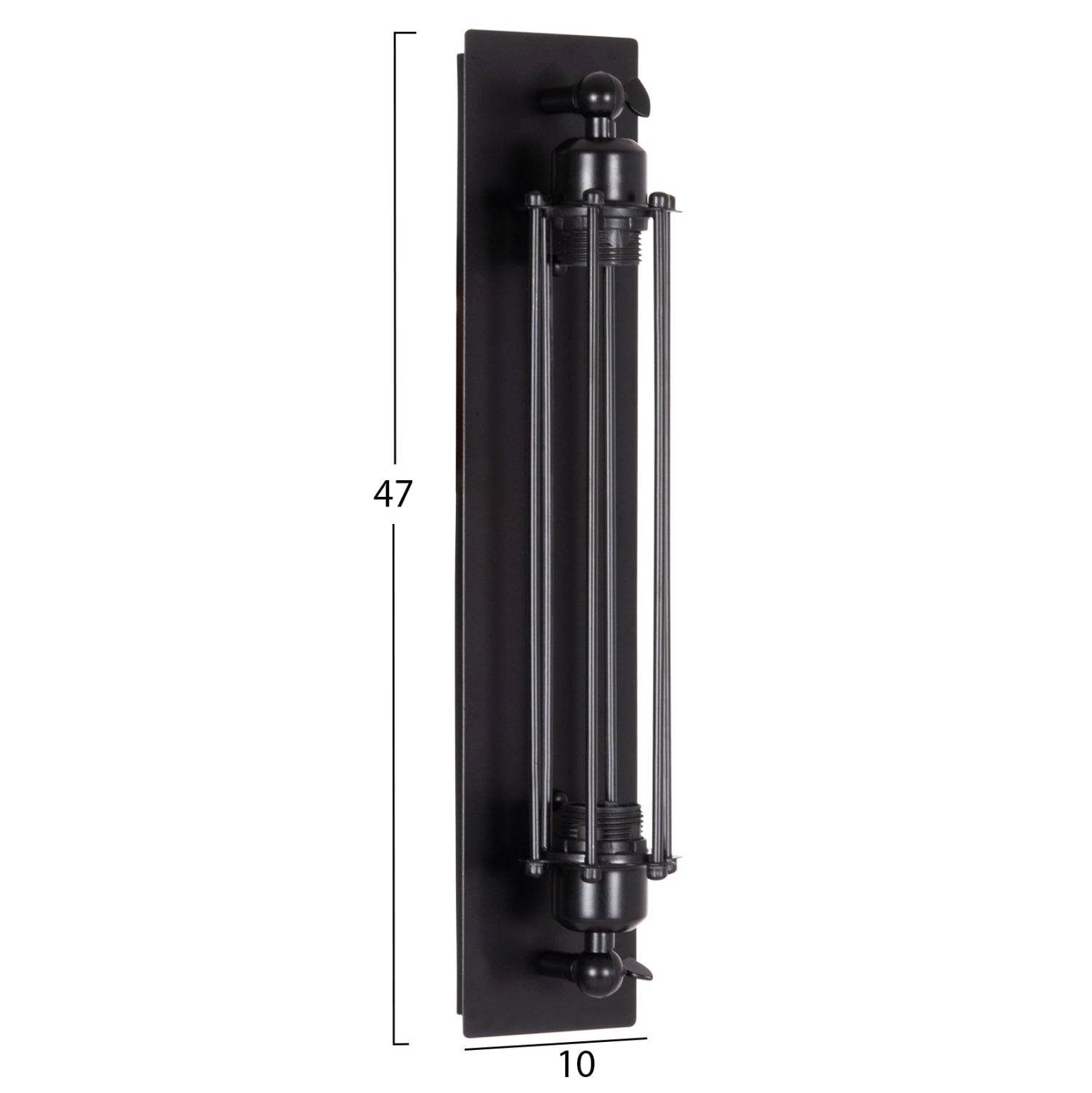 WALL SCONCE 2-LIGHT BEACON HM4463 METAL IN BLACK 10x10x47Hcm.