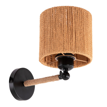 WALL SCONCE LANT HM4476 METAL BASE-HEMP ROPE- [E27] 15x15x35-23Hcm.