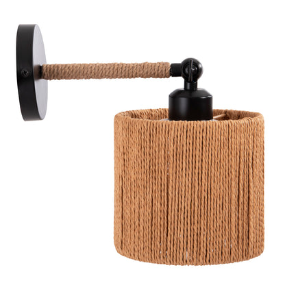 WALL SCONCE LANT HM4476 METAL BASE-HEMP ROPE- [E27] 15x15x35-23Hcm.