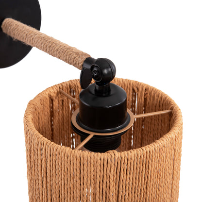 WALL SCONCE LANT HM4476 METAL BASE-HEMP ROPE- [E27] 15x15x35-23Hcm.