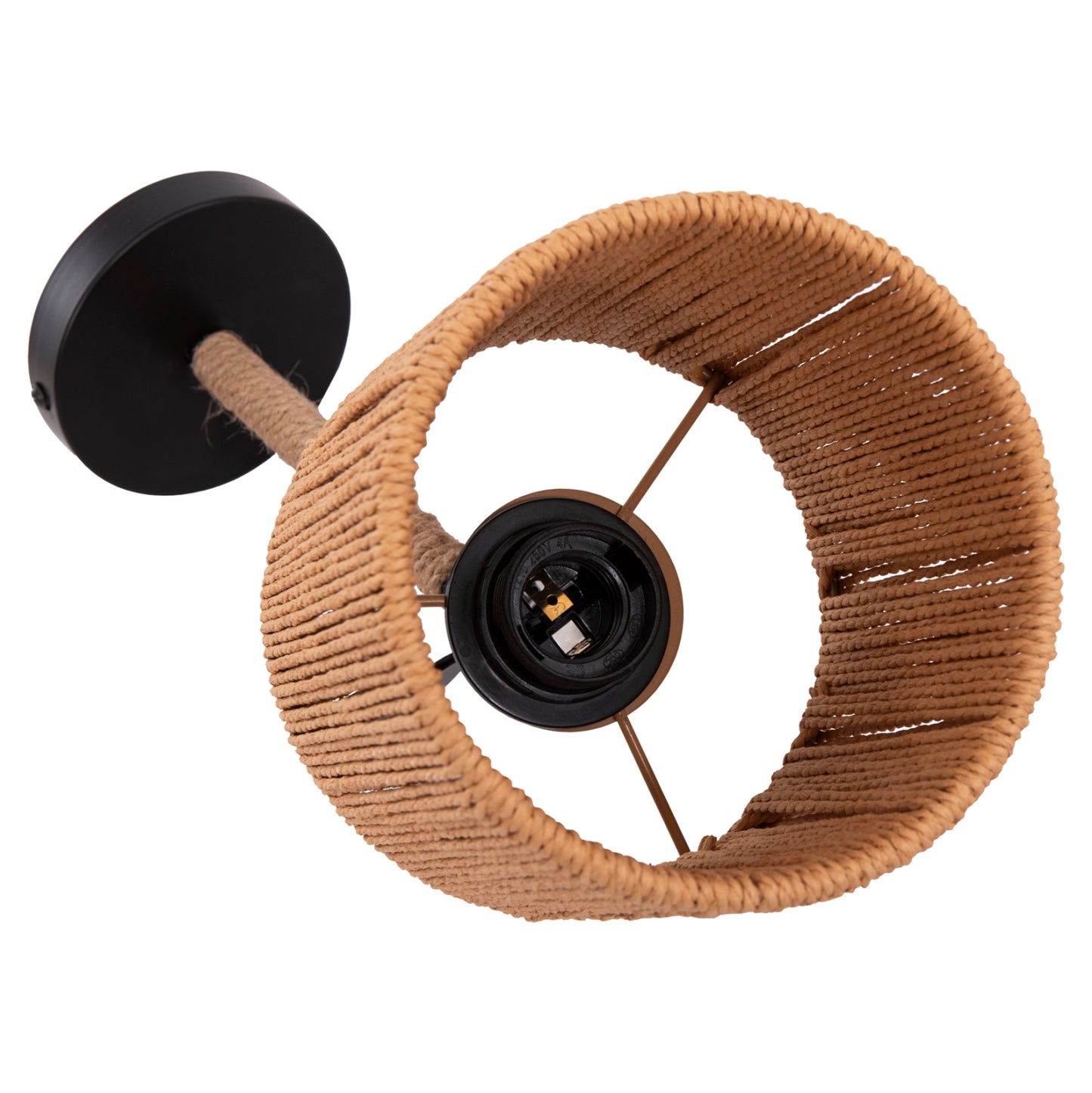 WALL SCONCE LANT HM4476 METAL BASE-HEMP ROPE- [E27] 15x15x35-23Hcm.