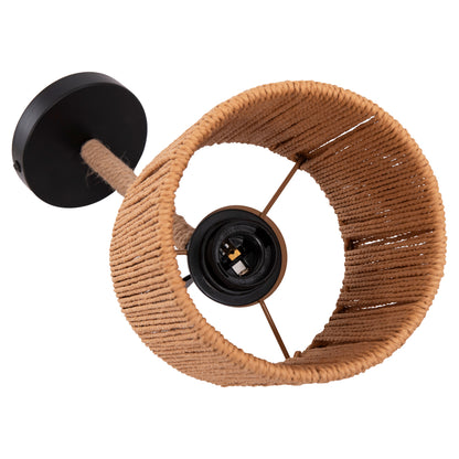 WALL SCONCE LANT HM4476 METAL BASE-HEMP ROPE- [E27] 15x15x35-23Hcm.