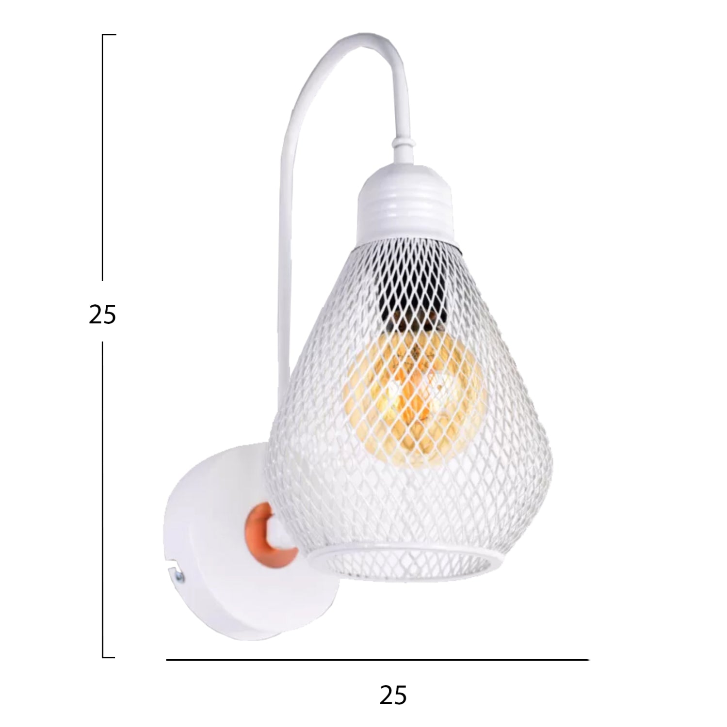 WALL SCONCE HM7639.03, WHITE, 25x25x25