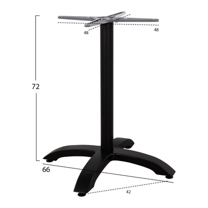 Aluminum Base HM460.01 Black Matte 66x66x72cm with cross 48x48cm