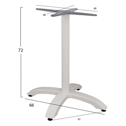 Aluminum Base HM460.02 White matte 66x66x72 with cross 48x48