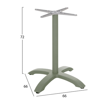 ALUMINUM TABLE BASE HM460.28 GREEN 66x66x72Hcm. CROSS 48x48cm.