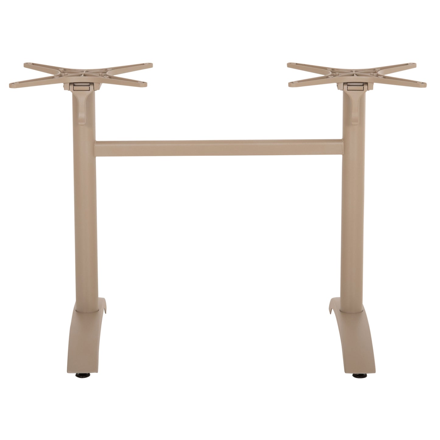 TABLE BASE 2-COLUMN WITH FOLDING CROSSES HM468.25 ALUMINUM IN CAPPUCCINO 78x59.5x73H