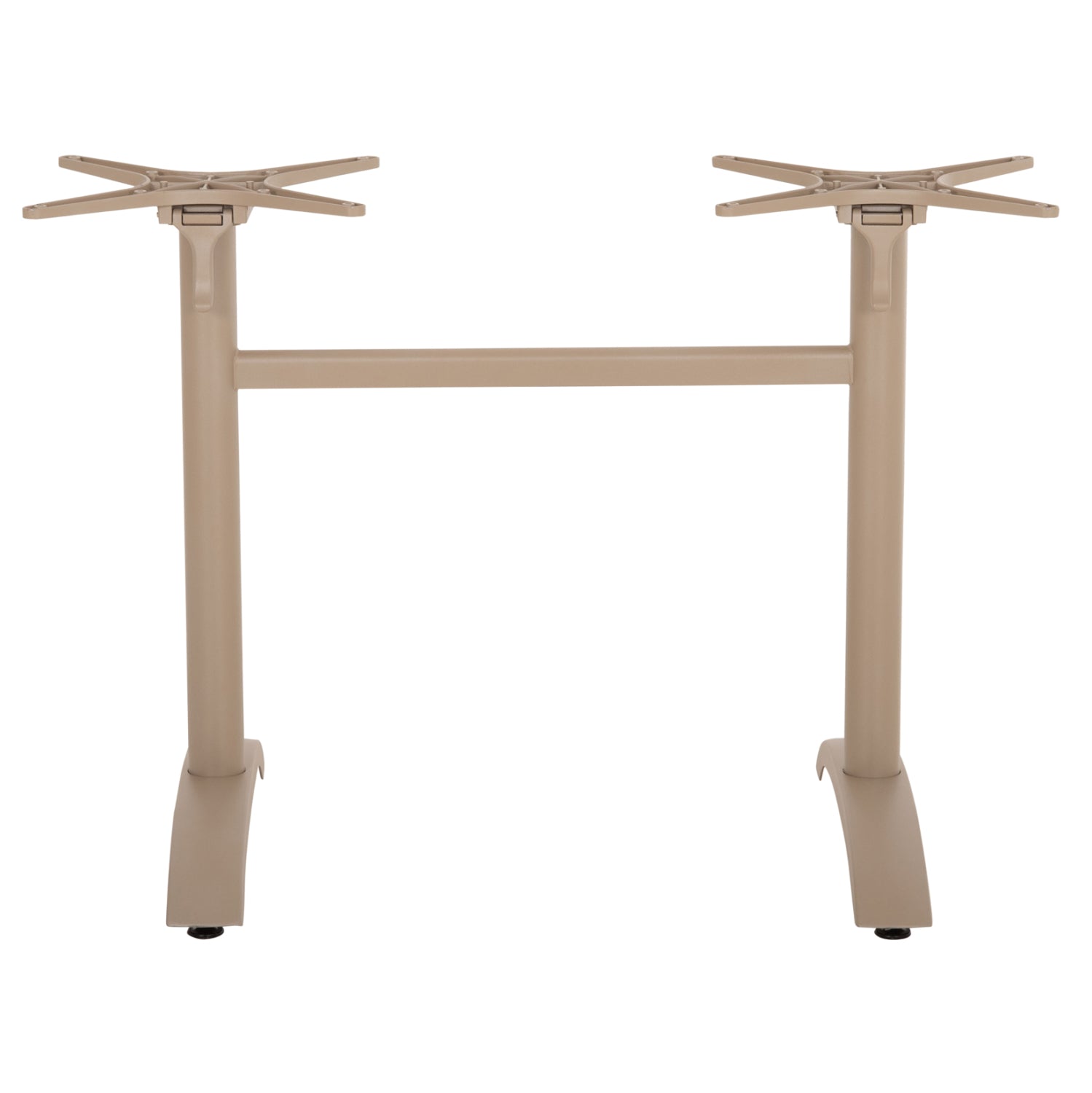 TABLE BASE 2-COLUMN WITH FOLDING CROSSES HM468.25 ALUMINUM IN CAPPUCCINO 78x59.5x73H
