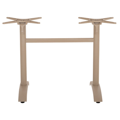TABLE BASE 2-COLUMN WITH FOLDING CROSSES HM468.25 ALUMINUM IN CAPPUCCINO 78x59.5x73H