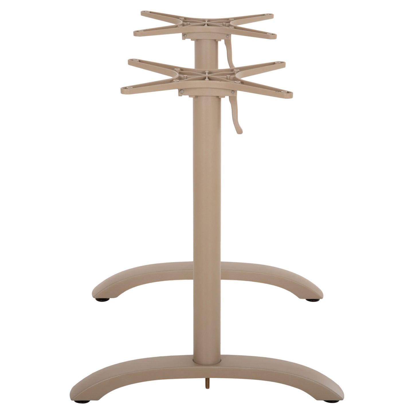 TABLE BASE 2-COLUMN WITH FOLDING CROSSES HM468.25 ALUMINUM IN CAPPUCCINO 78x59.5x73H