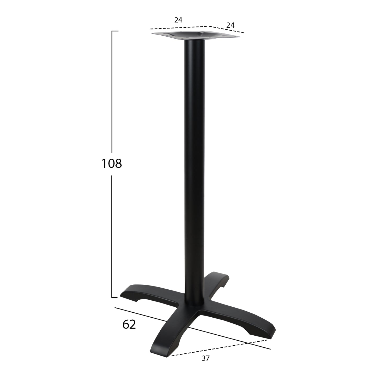 Cast Iron base Bar Black 62x62x108 HM417
