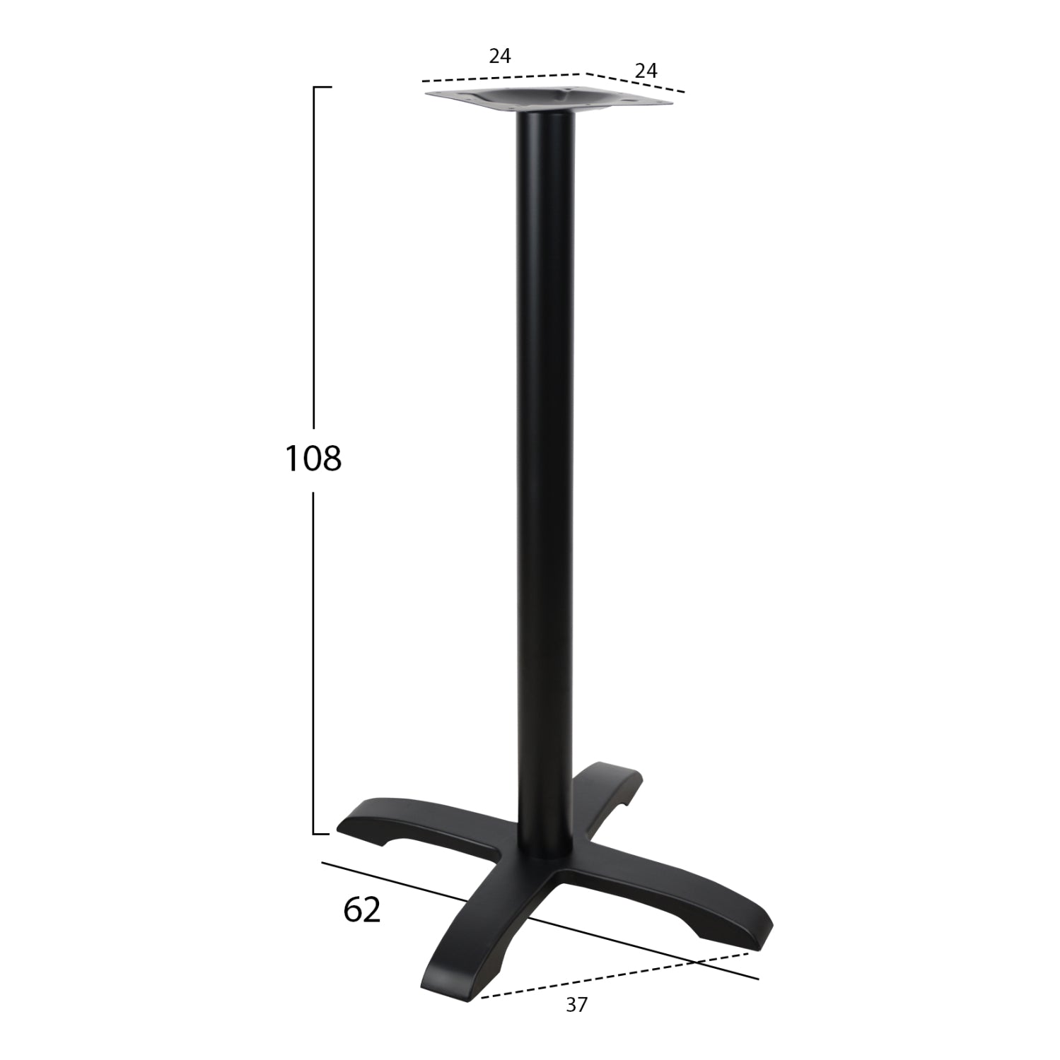 Cast Iron base Bar Black 62x62x108 HM417