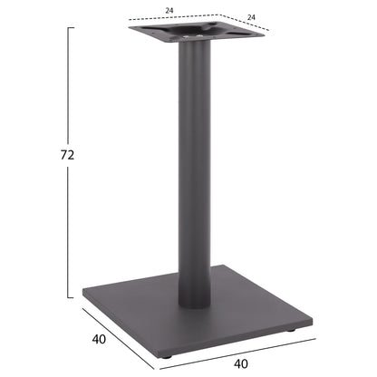 Base metallic Grey 40x40x72 with adjusters HM421.20
