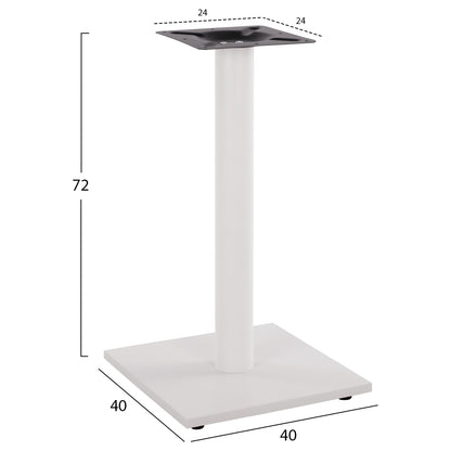 Base metallic White matte 40x40x72 with adjusters HM421.12
